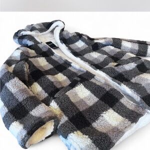 Cozy Me Jane plaid Sherpa jacket with hood